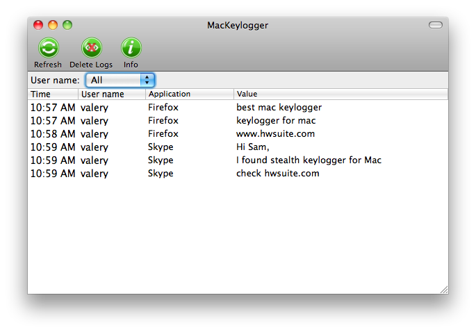 MacKeylogger producto - Software de Monitoreo Keylogger